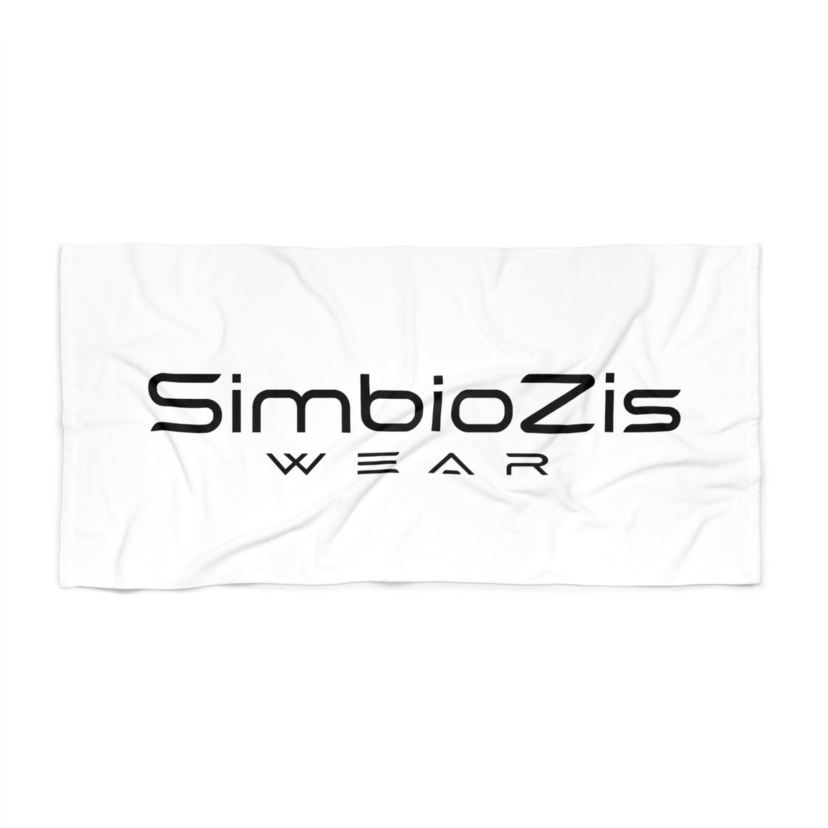SimbioZis Wear  Beach Towel — Lightweight White Graphic Beach Towel | Artist Wear